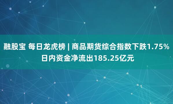融股宝 每日龙虎榜 | 商品期货综合指数下跌1.75% 日内资金净流出185.25亿元